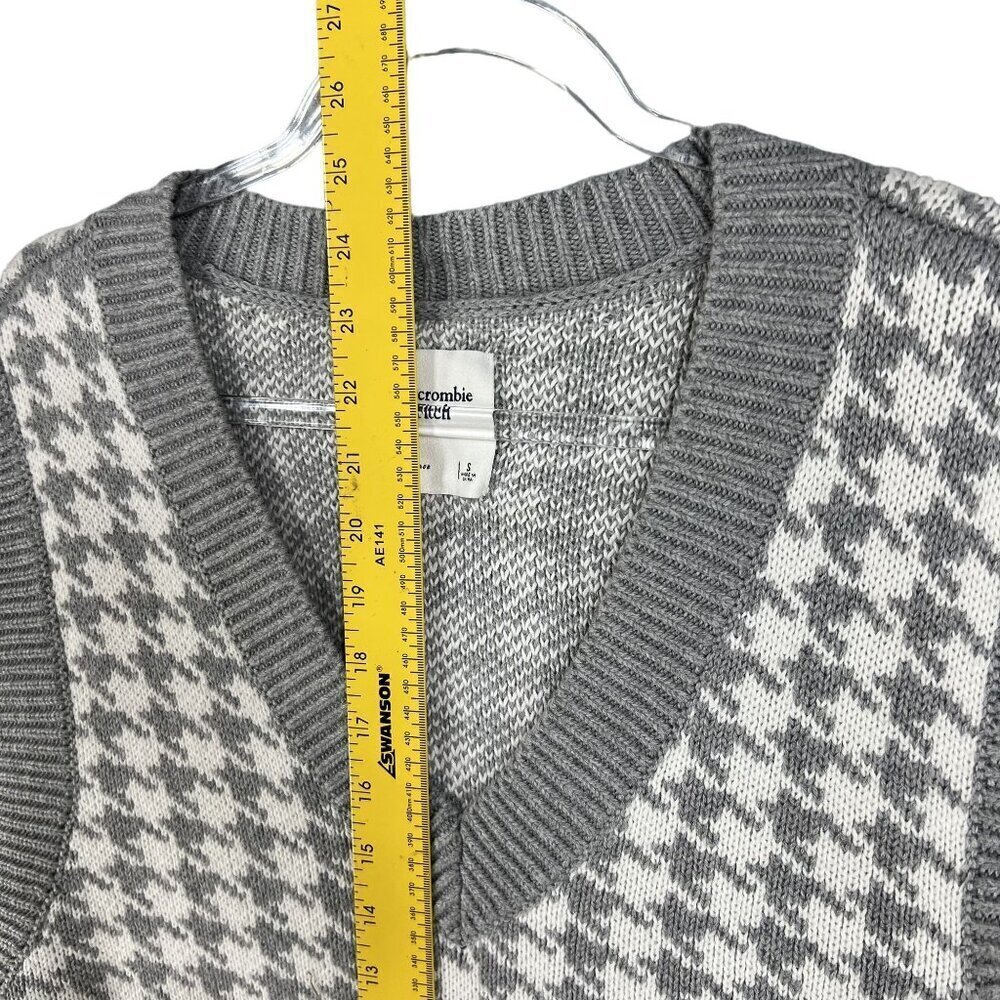 Abercrombie & Fitch Womens S Houndstooth Soft Knit Sweater Vest Cottagecore - Picture 9 of 13